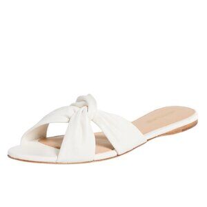 VERONICA BEARD Seraphina twisted leather Slide sandals in Coconut Size 8